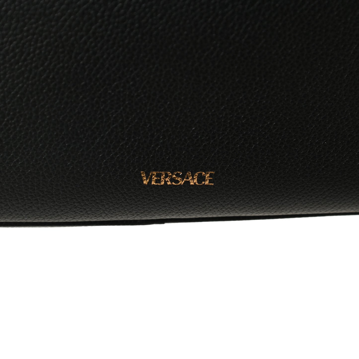 Grained Calfskin Medusa Camera Bag Black