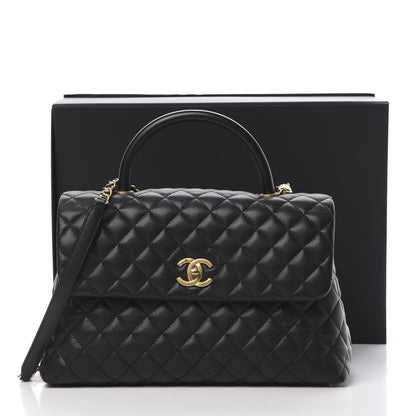 Chanel Caviar Quilted Medium Coco Handle Flap Black 12 of 12