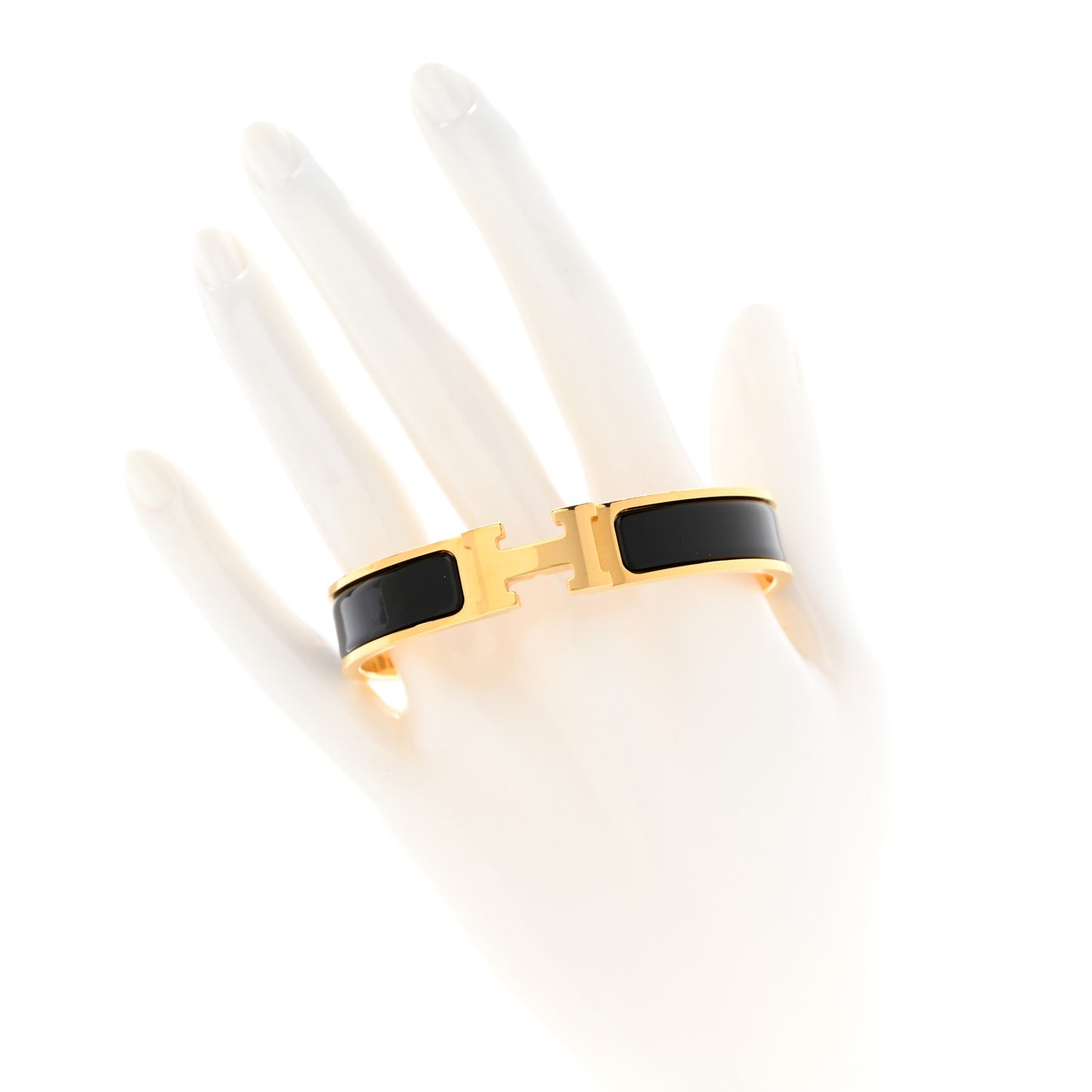 Enamel Narrow Clic Clac H Bracelet GM Black