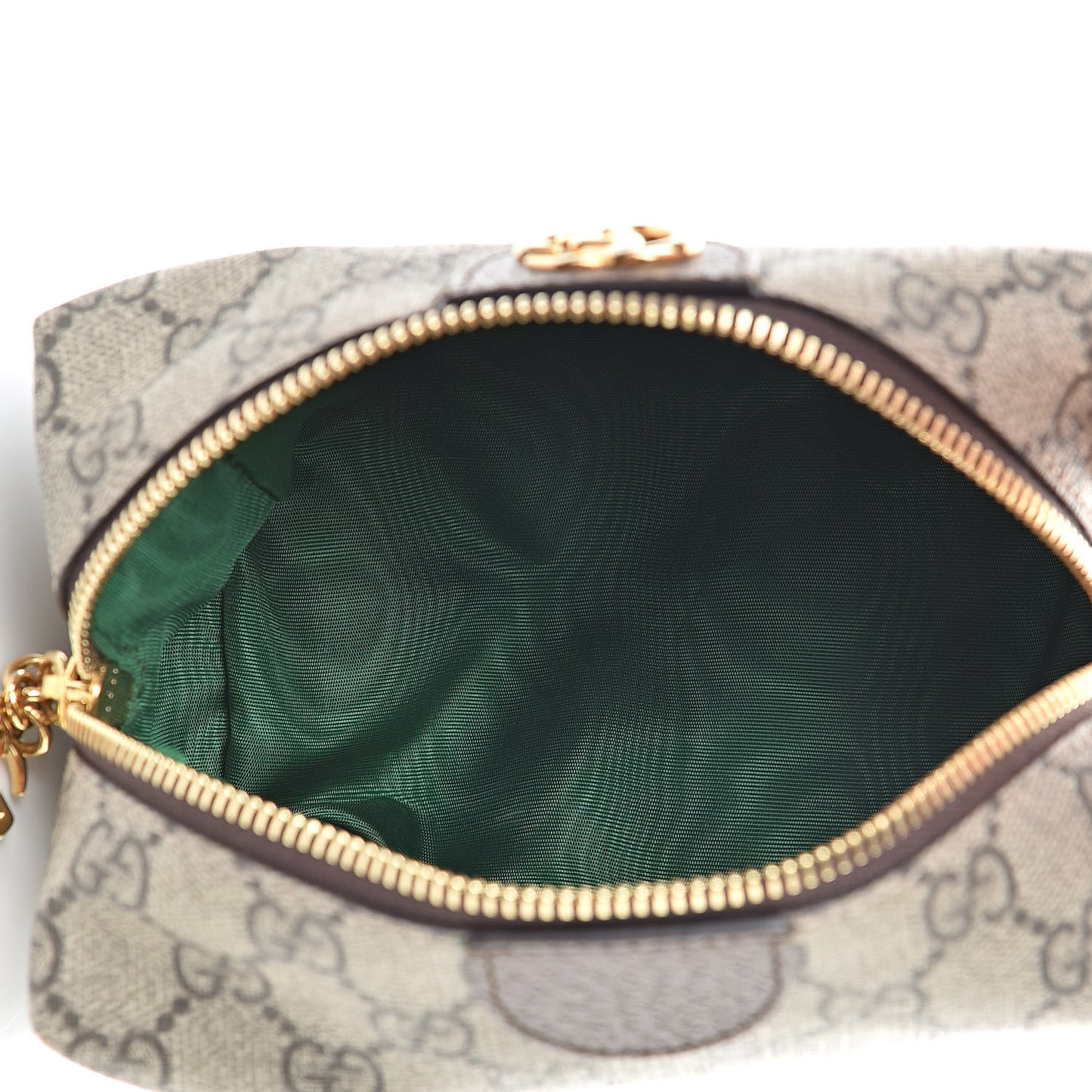 Soft GG Supreme Monogram Calfskin Medium Ophidia Cosmetic Case Beige Ebony New Acero