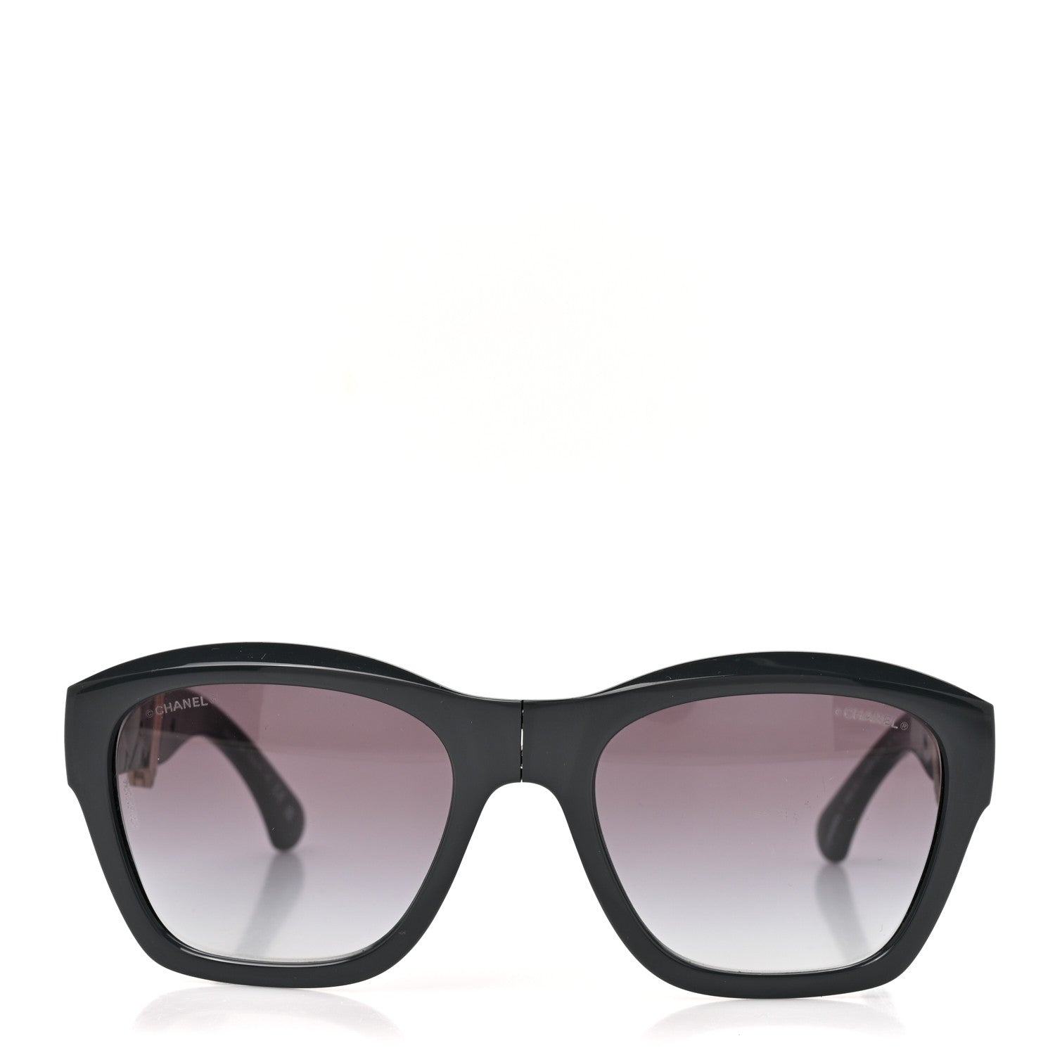 Chanel Acetate Metal Crystal Square Folding Sunglasses 6055-B Grey 2 of 9