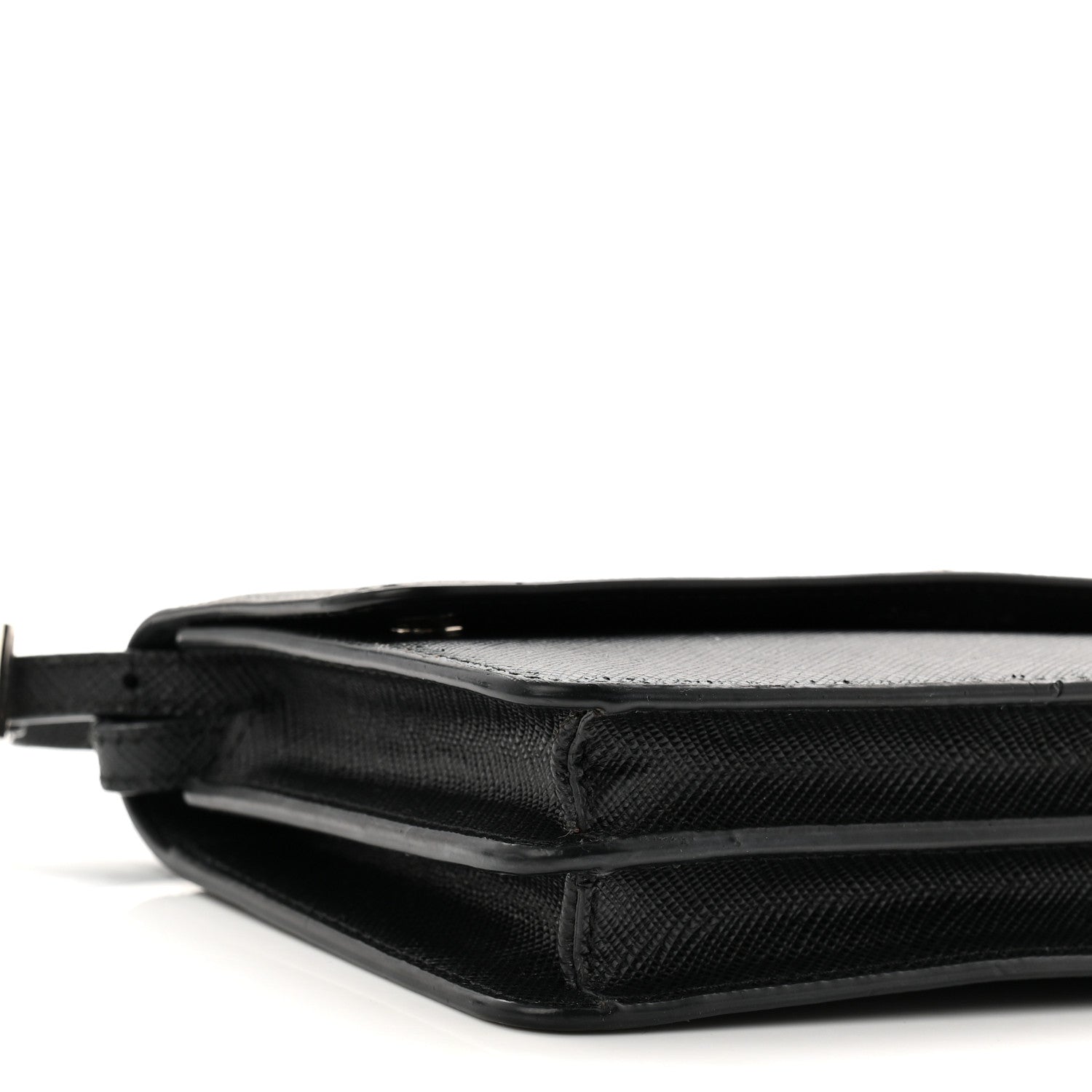 Prada Saffiano Metal Flap Wallet With Strap Black 17 of 17