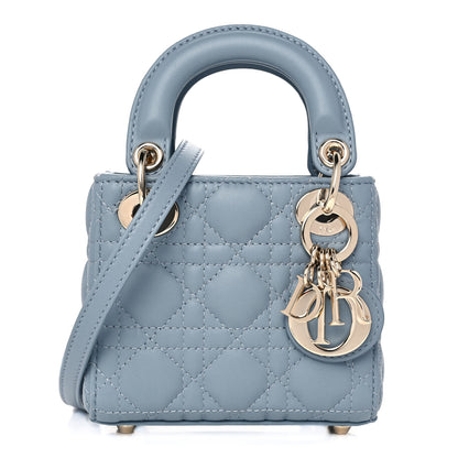 Christian Dior Lambskin Cannage Micro Lady Dior Cloud Blue 1 of 11