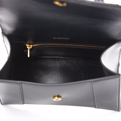 Balenciaga Shiny Box Calfskin Small Hourglass Top Handle Bag Black 5 of 9