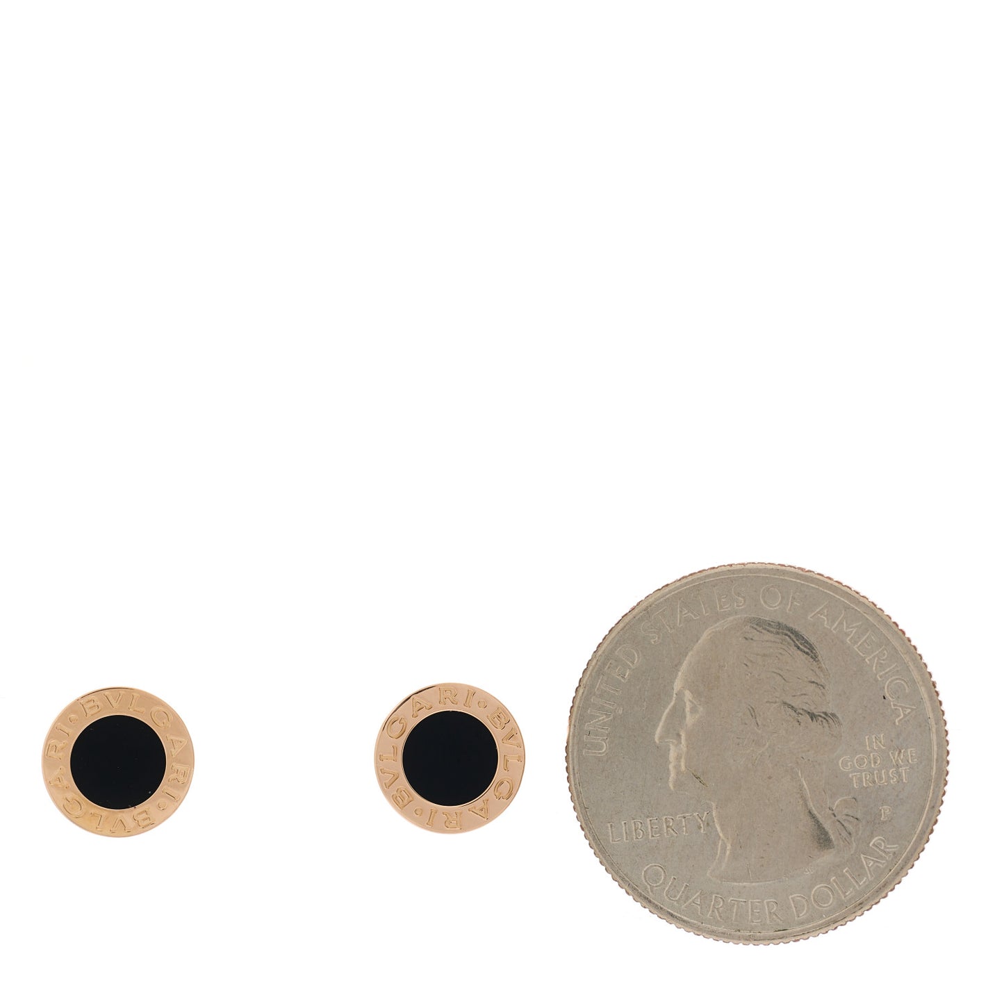 18K Rose Gold Black Onyx BVLGARI BVLGARI Stud Earrings