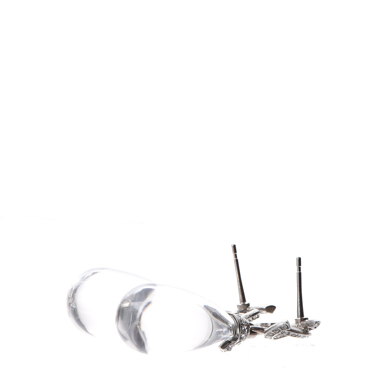 Ruthenium Crystal CC Drop Earrings Silver