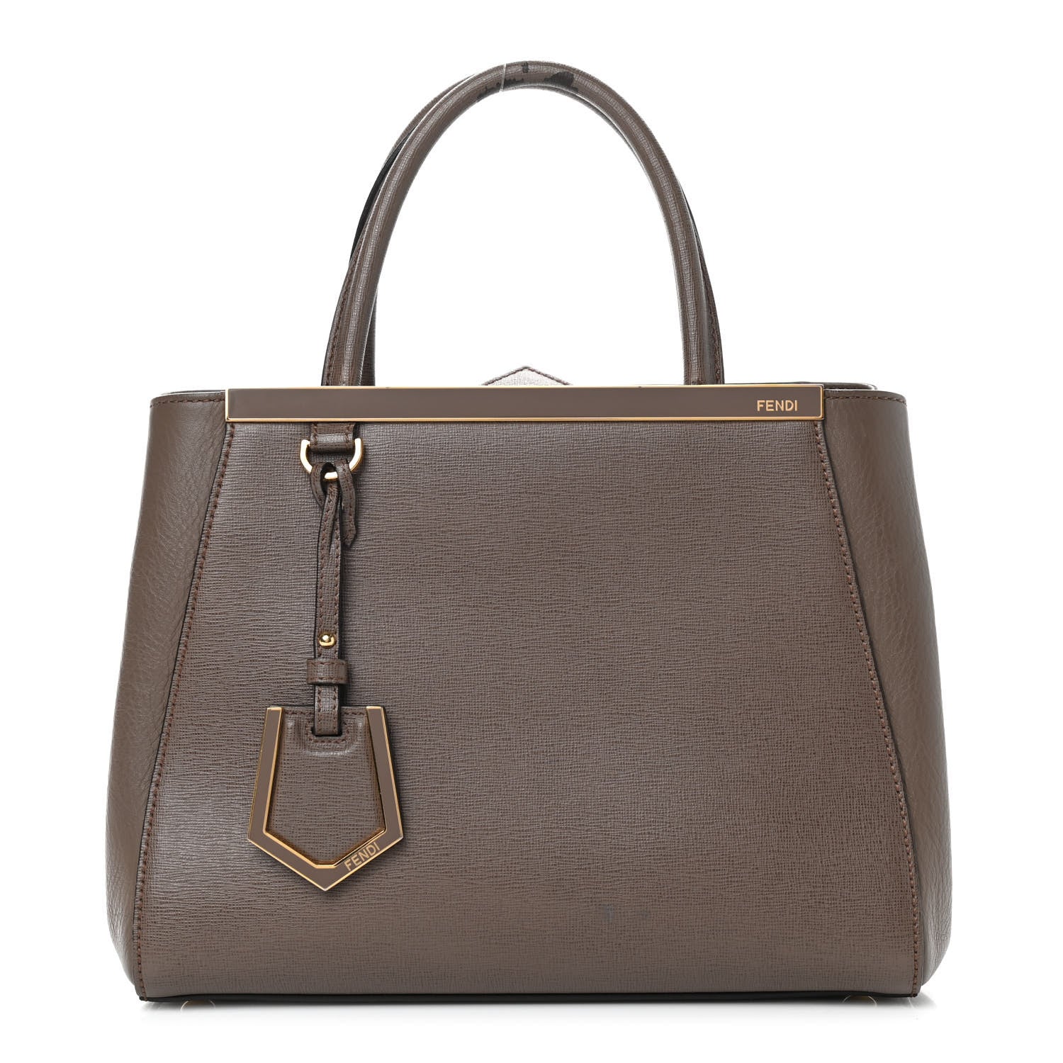 Fendi Vitello Elite Flamingo Petite 2Jours Tote Seppia 1 of 11