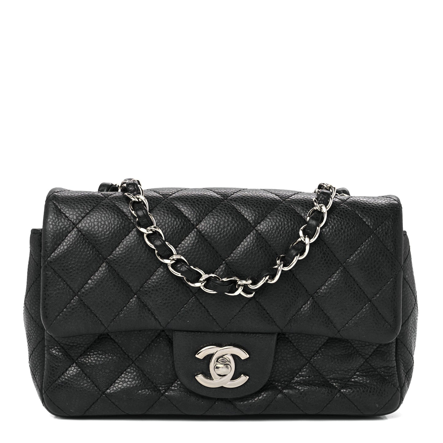 Caviar Quilted Mini Rectangular Flap Black