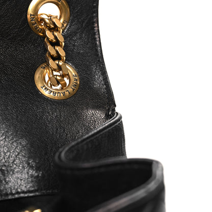 Saint Laurent Goatskin Mixed Matelasse Triquilt Large Monogram Satchel Black 12 of 12