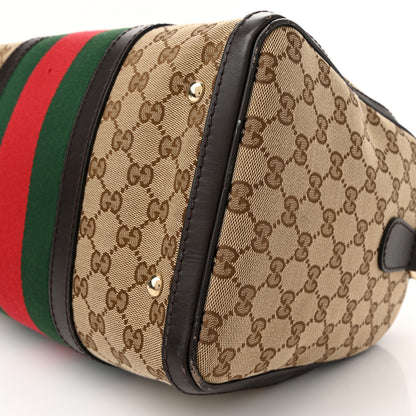 Gucci Monogram Vintage Web Medium Boston Dark Brown 10 of 16