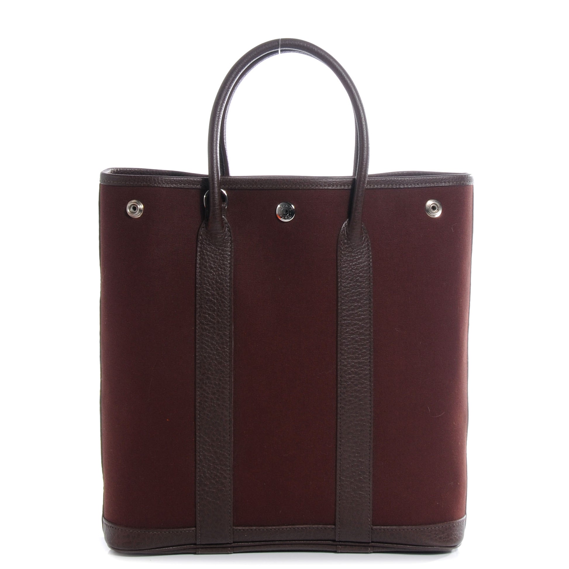 Hermes Toile Leather Garden File PM Tote Havane 1 of 7
