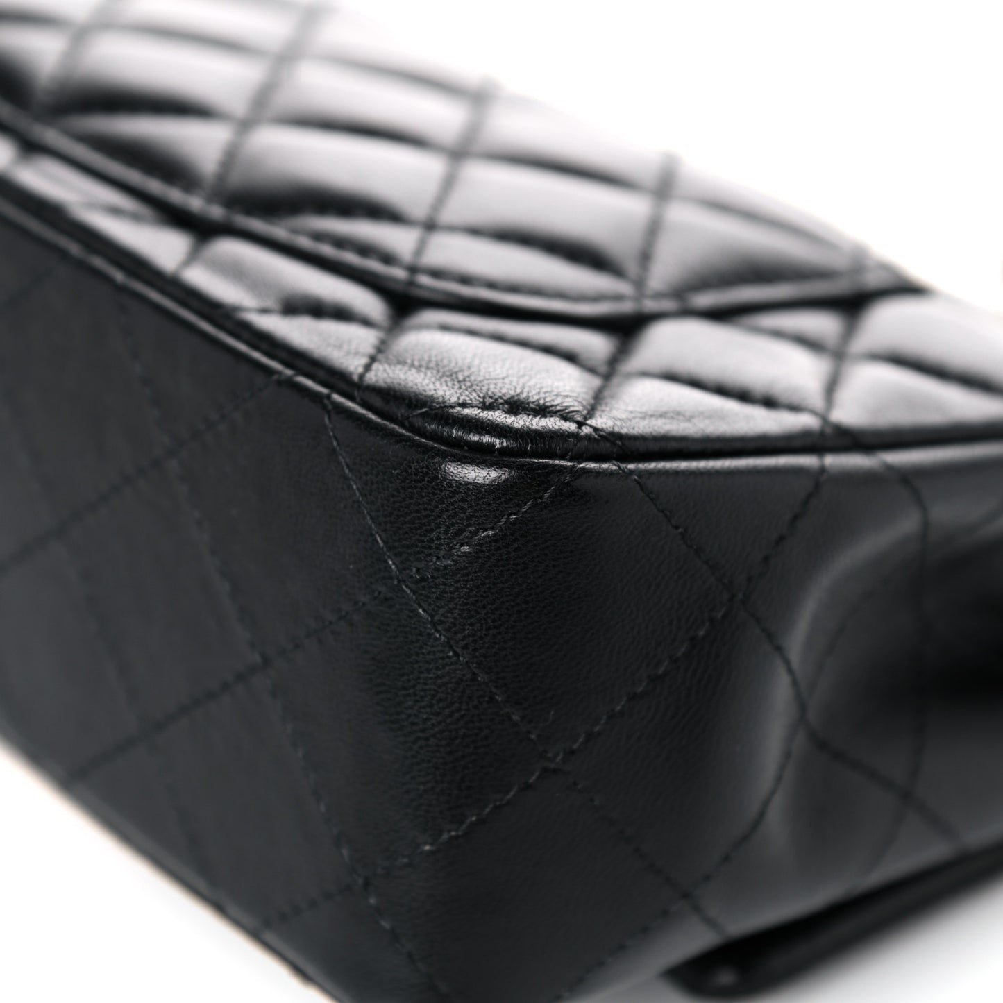 Lambskin Quilted Mini Rectangular Flap Black