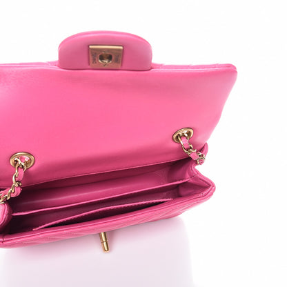 Chanel Lambskin Chevron Quilted Extra Mini Flap Dark Pink 5 of 8