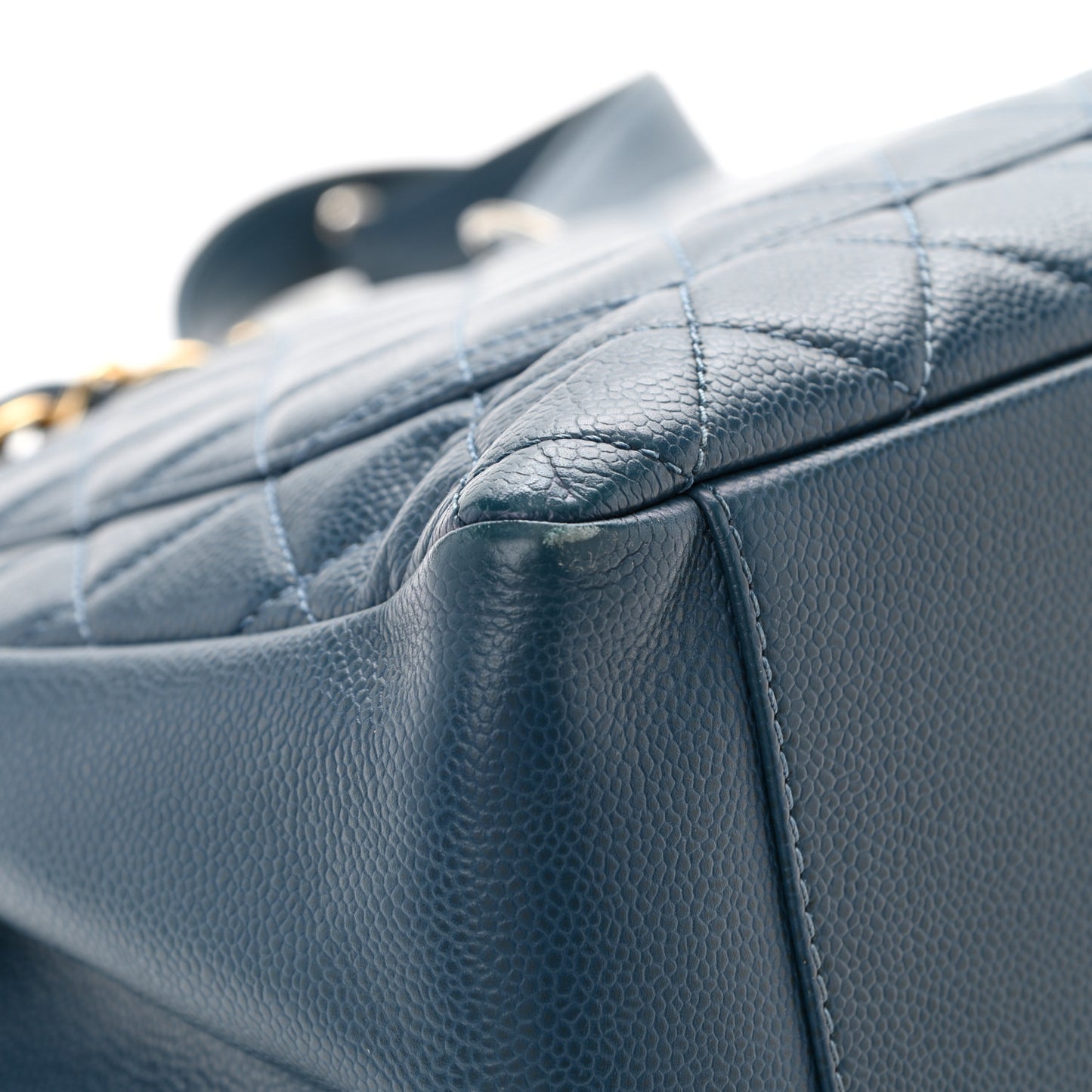 Caviar Quilted Grand Shopping Tote GST Dark Blue