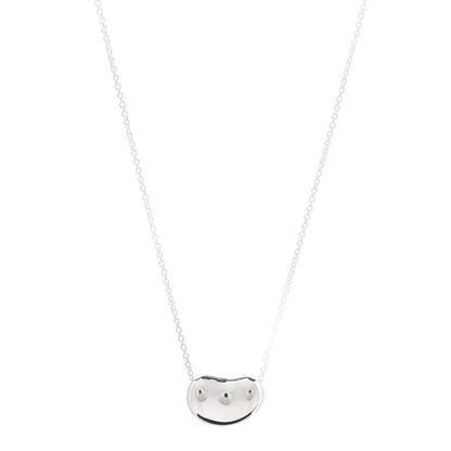 Tiffany Sterling Silver 14mm Elsa Peretti Bean Pendant Necklace 1 of 5