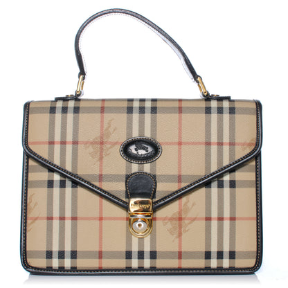 Burberry Haymarket Check Calfskin Briefcase Black 1 of 8