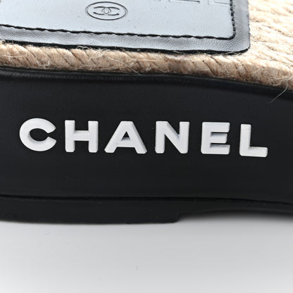 Chanel Lambskin Quilted CC Espadrille Slip On Sandals 35 Black 11 of 14