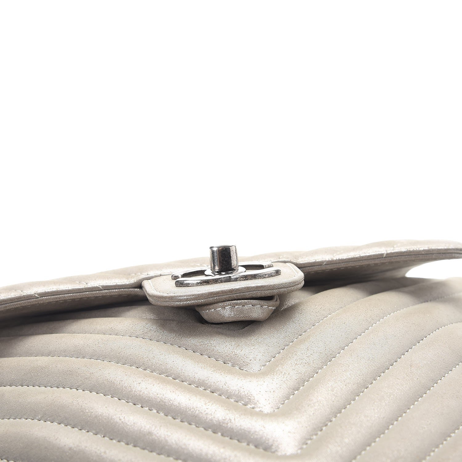 Chanel Metallic Calfskin Chevron Quilted Small Urban Spirit Backpack Silver 9 of 9
