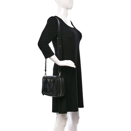 Prada Nappa Antique Medium Re-Edition 2001 Two Handle Bag Black 3 of 9