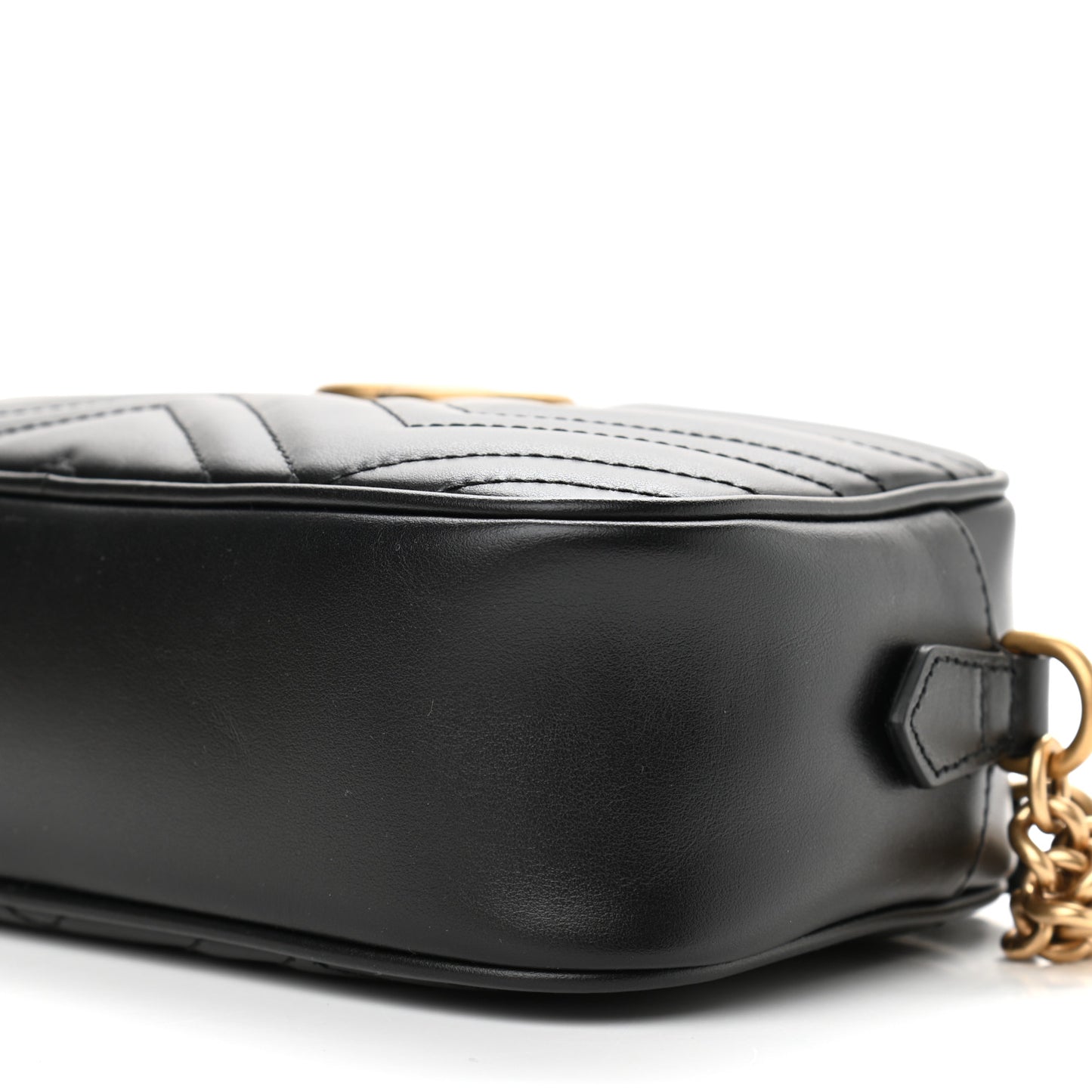 Calfskin Matelasse Small GG Marmont Chain Shoulder Bag Black
