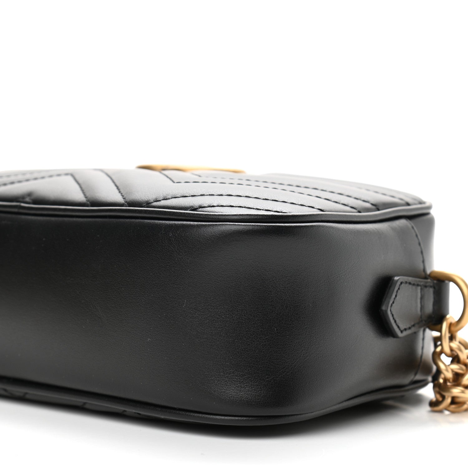 Gucci Calfskin Matelasse Small GG Marmont Chain Shoulder Bag Black 10 of 10