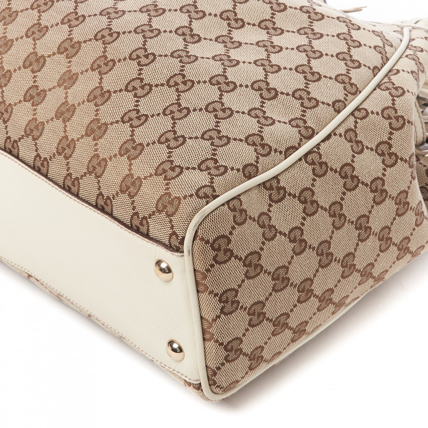 Monogram Peggy Braided Tote Off White