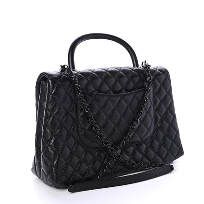 Chanel Caviar Quilted Medium Coco Handle Flap So Black 2 of 10