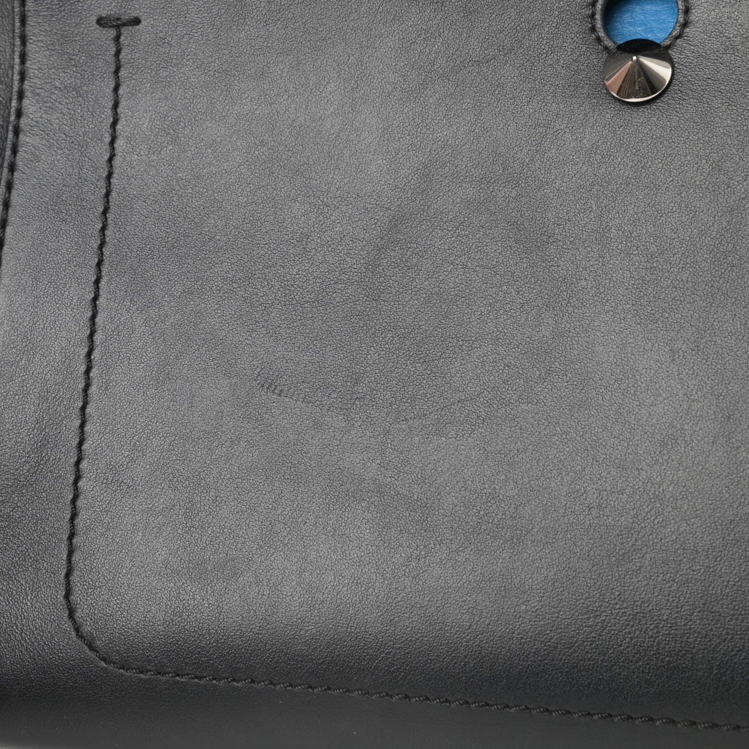 Fendi Vitello Baltico Dolce DotCom Satchel Black Blue Royal 15 of 16