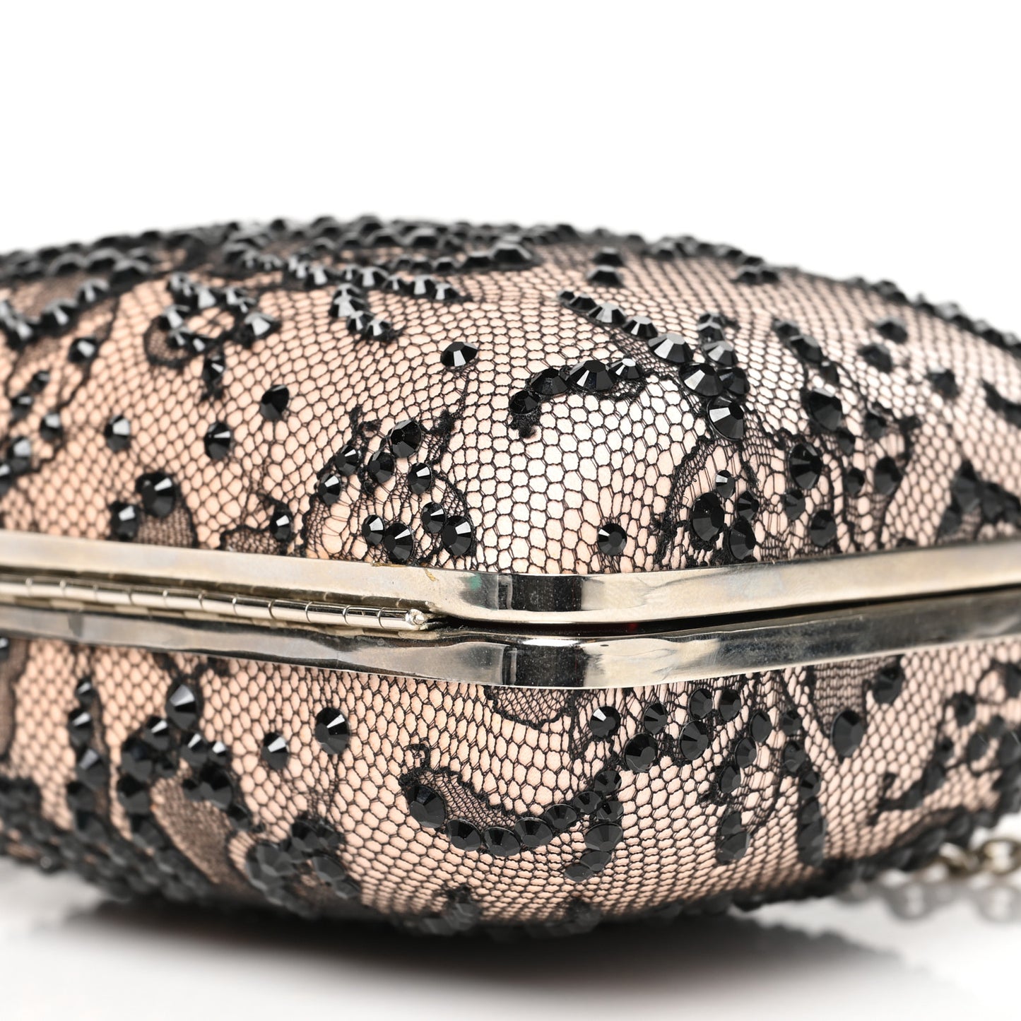 Lace Miss Loubi Chain Clutch Black