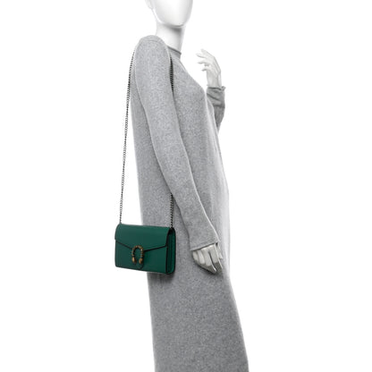 Gucci Calfskin Mini Dionysus Chain Wallet Emerald 3 of 11