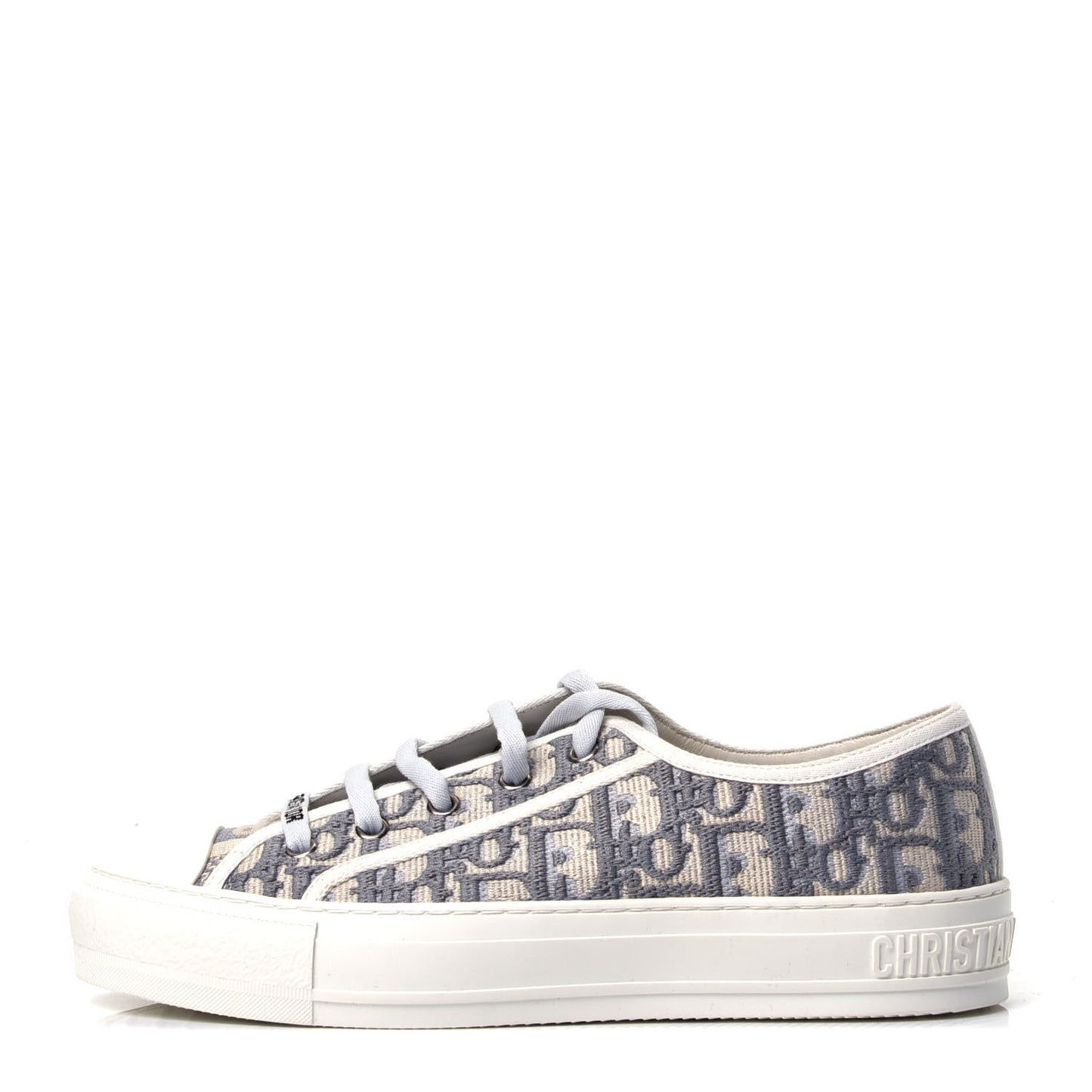 Canvas Oblique Walk'N'Dior Low Top Sneakers 38 Grey Stone