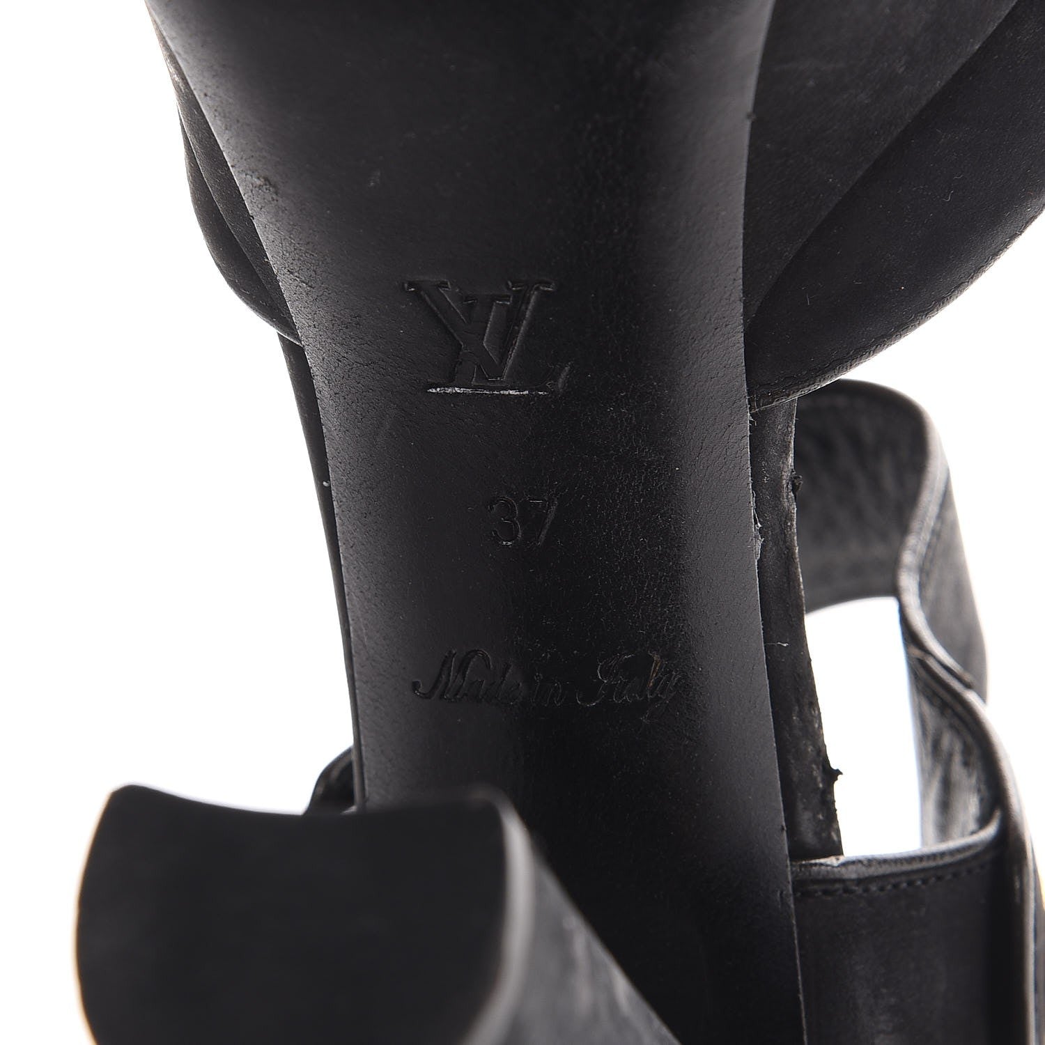 Louis Vuitton Suede Peep Toe Mary Jane Pumps 37 Black 9 of 10