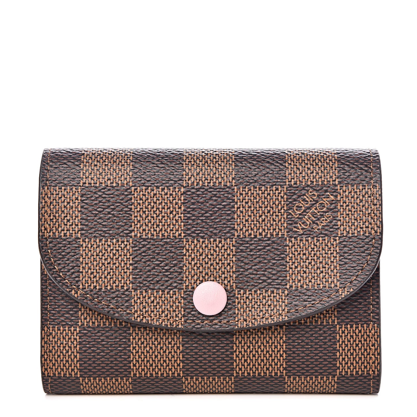 Damier Ebene Rosalie Coin Purse Rose Ballerine