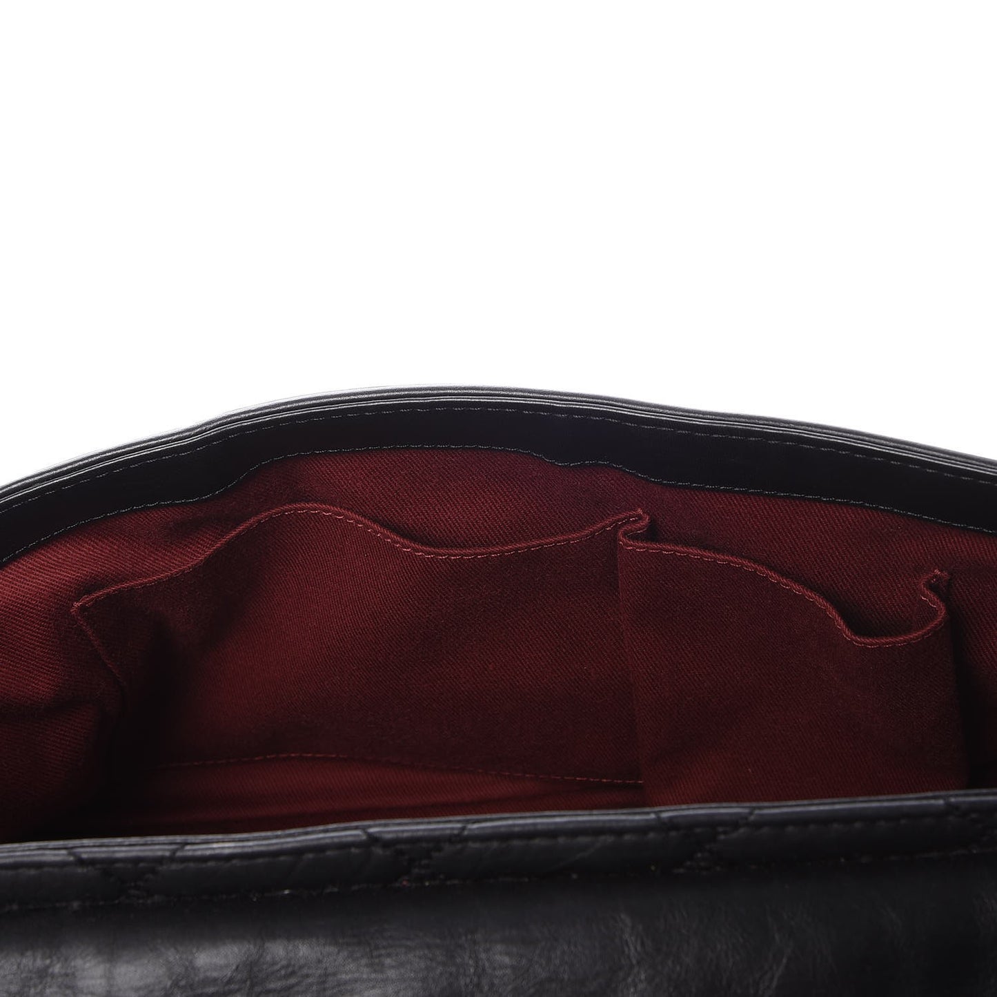 Aged Calfskin Quilted Medium Pondichery Flap Black