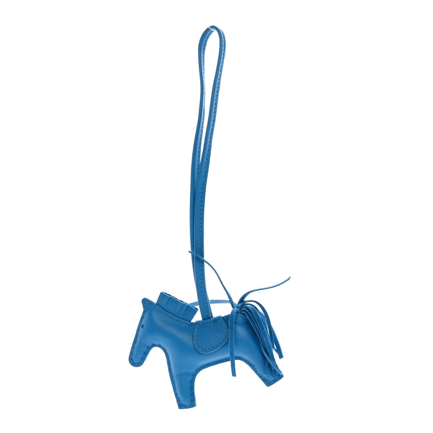 Hermes Milo Lambskin Grigri Rodeo Horse Bag Charm PM Bleu Zanzibar 1 of 5