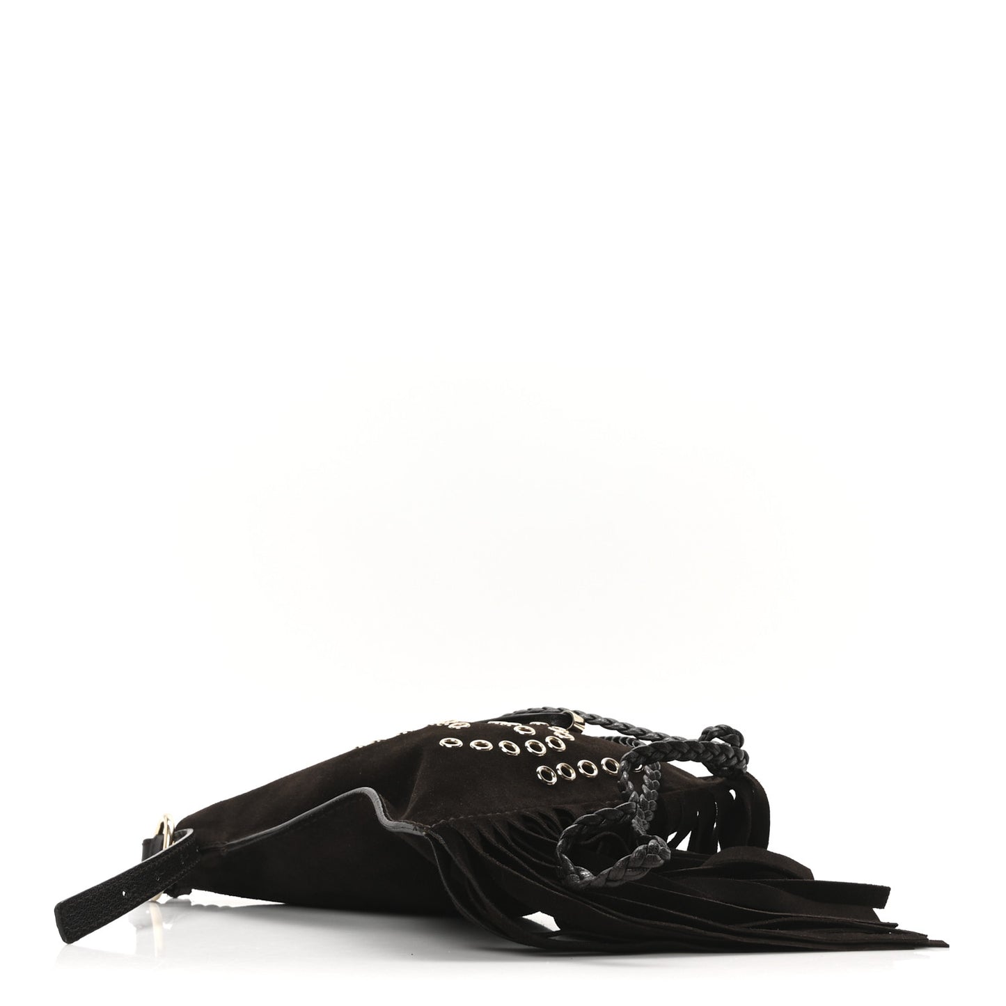 Suede Fringe Messenger Bag Chocolate