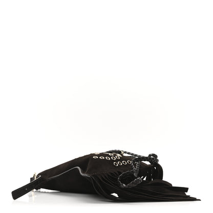 Saint Laurent Suede Fringe Messenger Bag Chocolate 4 of 9