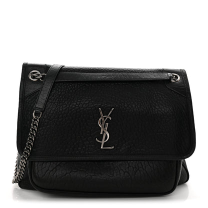 Saint Laurent Grained Lambskin Monogram Large Niki Chain Satchel Black 1 of 13