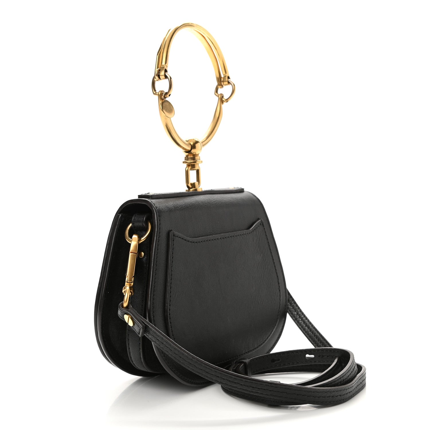Chloe Calfskin Suede Small Nile Bracelet Bag Black 3 of 11
