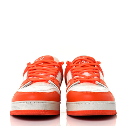 Louis Vuitton Calfskin Embossed Monogram Mens LV Trainer Sneakers 10.5 Orange 3 of 10