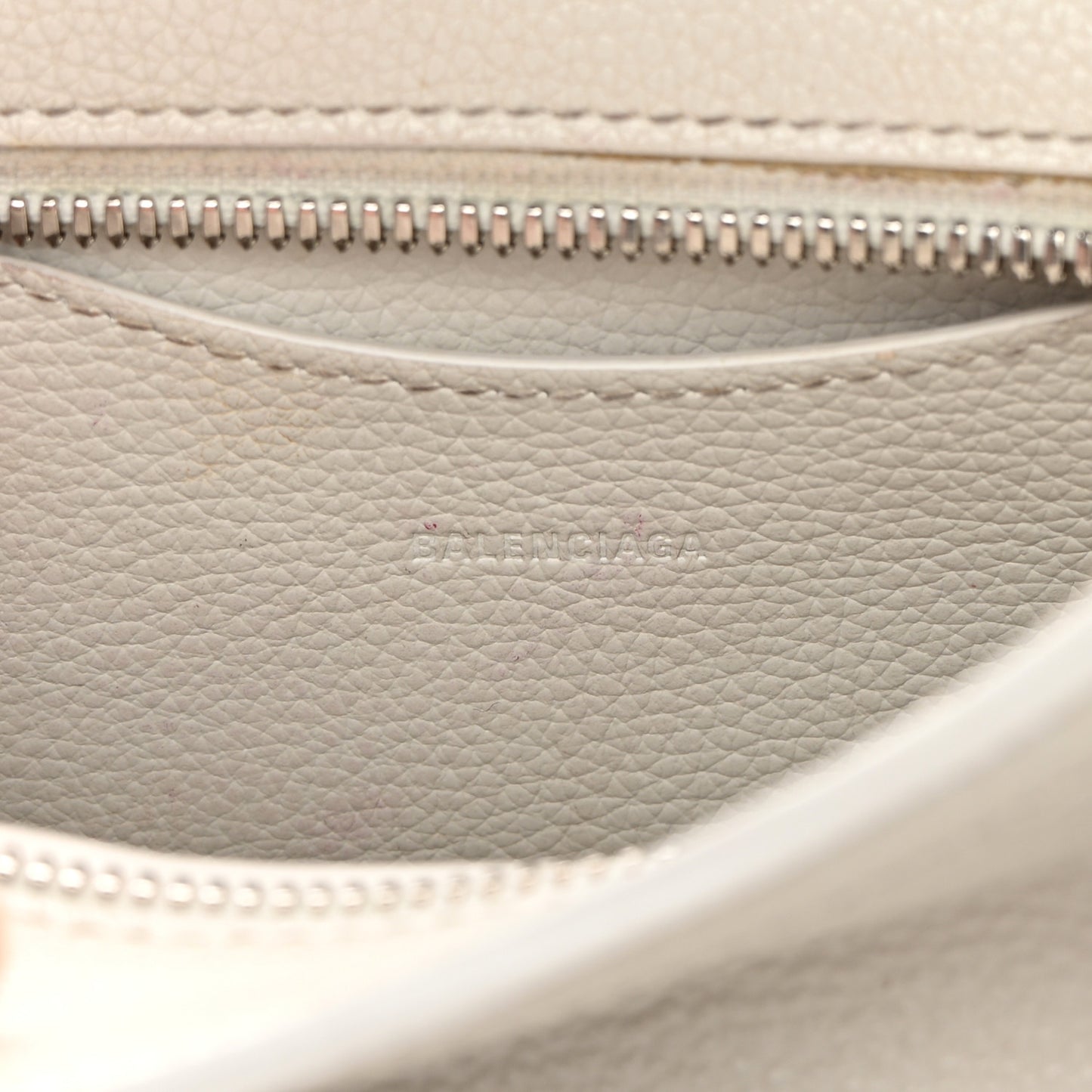 Grained Calfskin Neo Classic Silver Hardware Mini City White