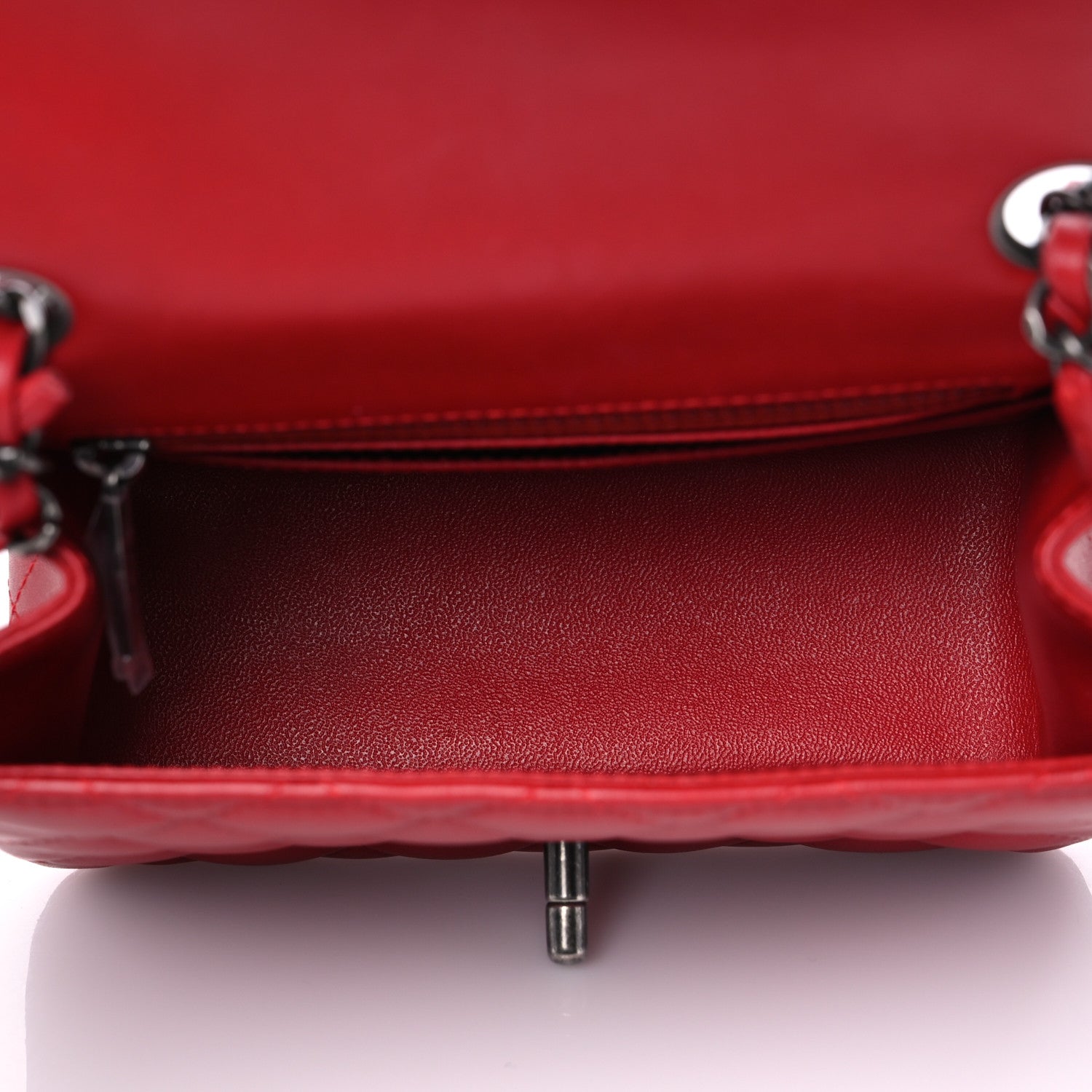 Chanel Lambskin Quilted Mini Square Flap Red 5 of 9