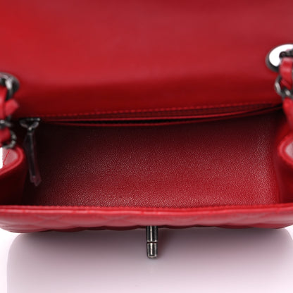 Chanel Lambskin Quilted Mini Square Flap Red 5 of 9