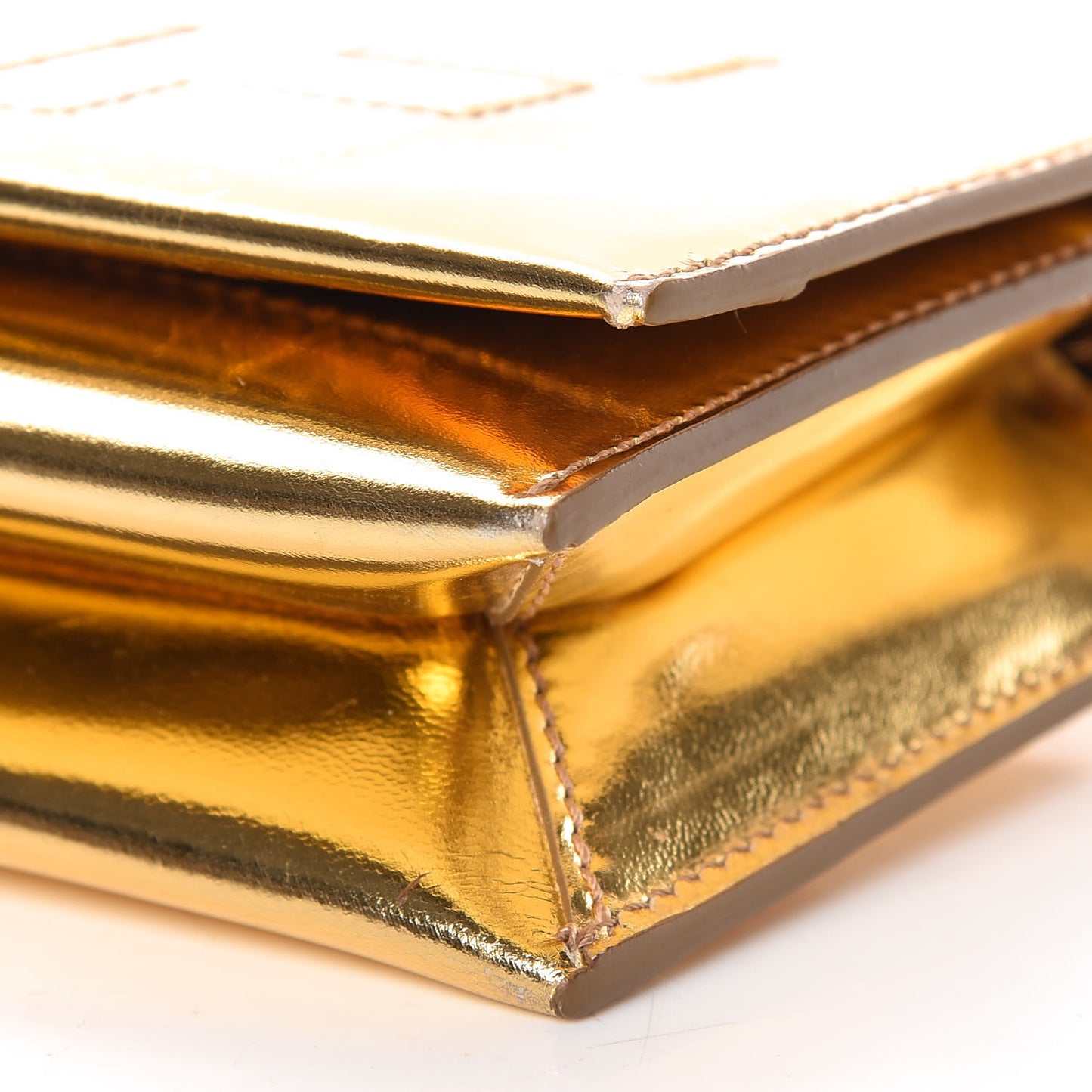 Metallic Calfskin Icon Disco Bag Gold