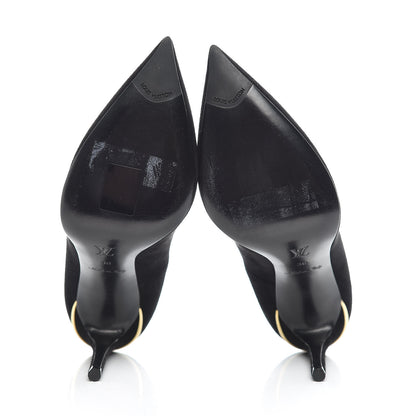 Louis Vuitton Suede Eyeline Pumps 38 Black 5 of 9