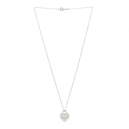 Tiffany Sterling Silver Small Return to Tiffany Heart Pendant Necklace 3 of 6