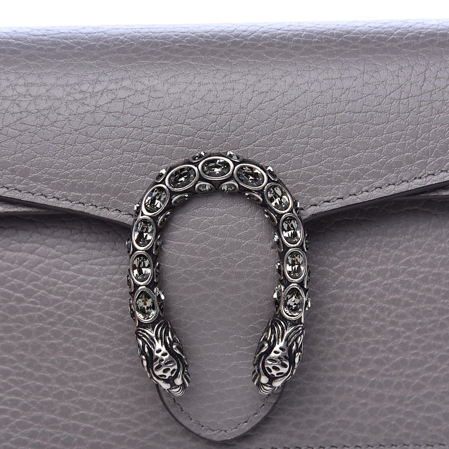 Dollar Calfskin Crystal Super Mini Dionysus Shoulder Bag Dusty Grey Black Diamond