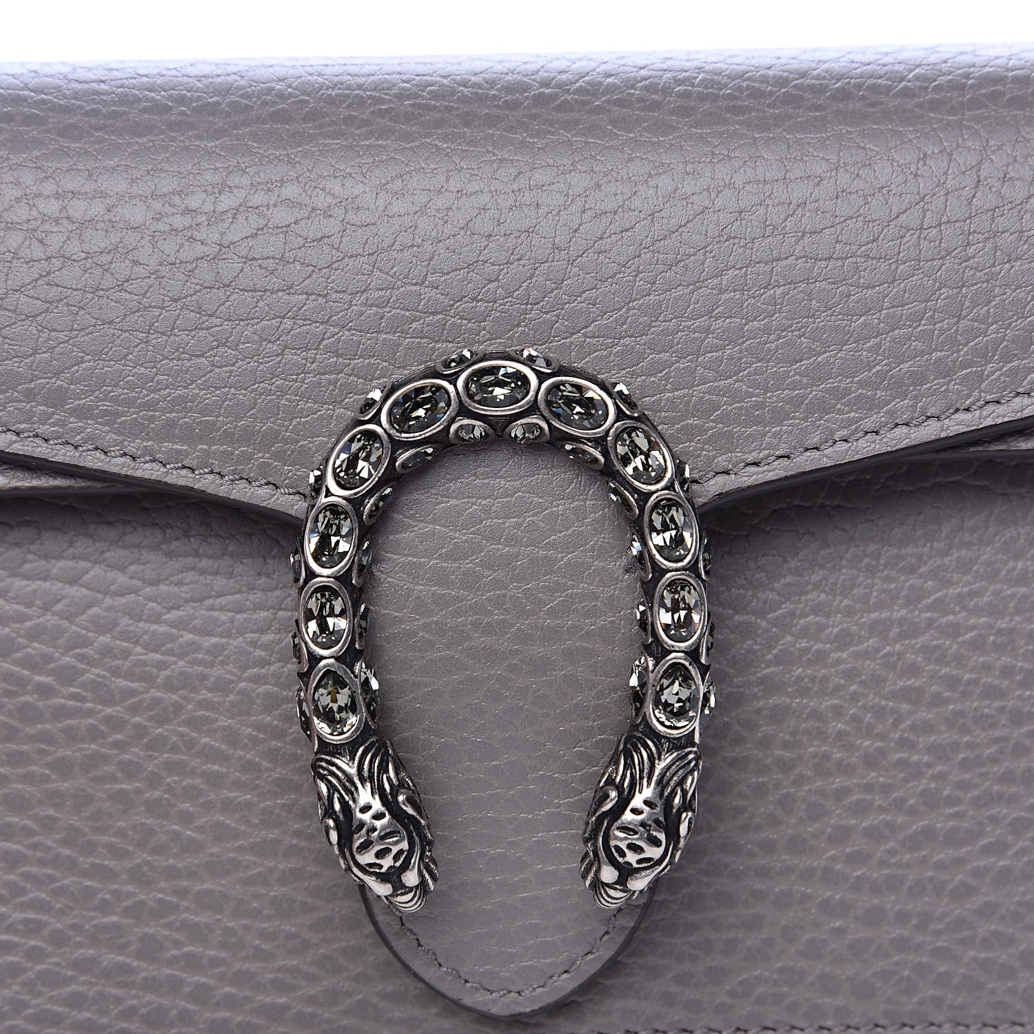 Gucci Dollar Calfskin Crystal Super Mini Dionysus Shoulder Bag Dusty Grey Black Diamond 9 of 10