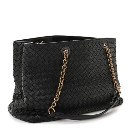 Bottega Veneta Nappa Intrecciato Medium Classic Chain Strap Tote Black 4 of 17