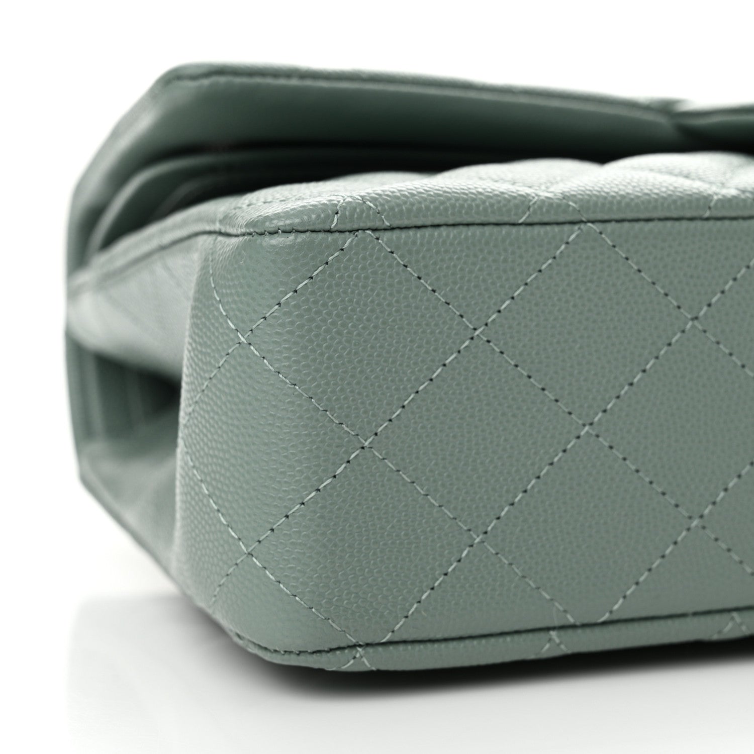 Chanel Caviar Quilted Medium Double Flap Green 9 of 11